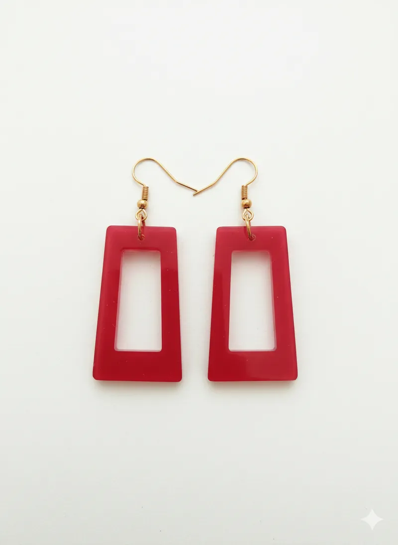 Boucle d'oreille Pop Art Rubis